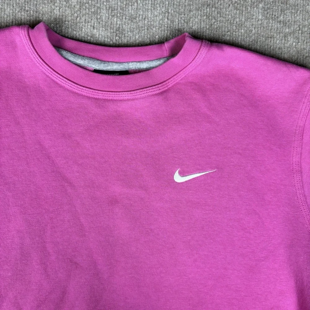 Nike Sweatshirt Crewneck Pink Fleece Pullover Embroidered Swoosh Women’s XL